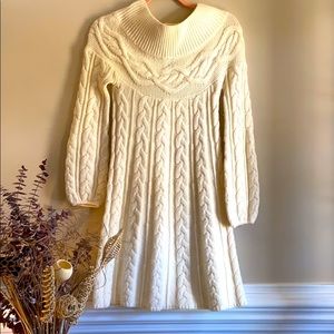 Cream sweater dress